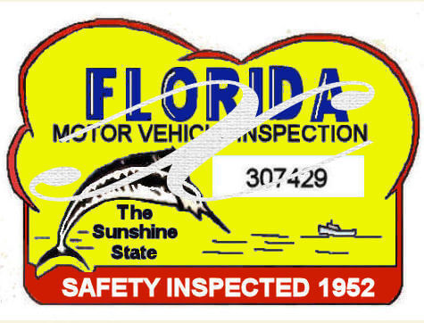 (image for) 1952 Florida Safety Check Inspection sticker